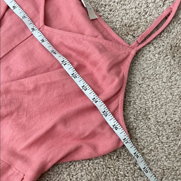 LOFT Pink Linen Blend Front Knot Jumpsuit size Small - Picture 9 of 12